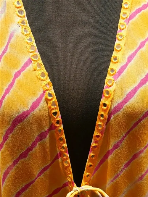 Graham Kandiah Quintana Sunset V-Neck Tie Swim Cover Up