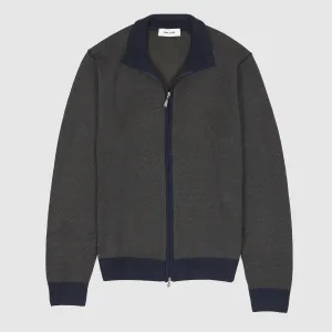 Gran Sasso Full Zip Woll Pique Cardigan