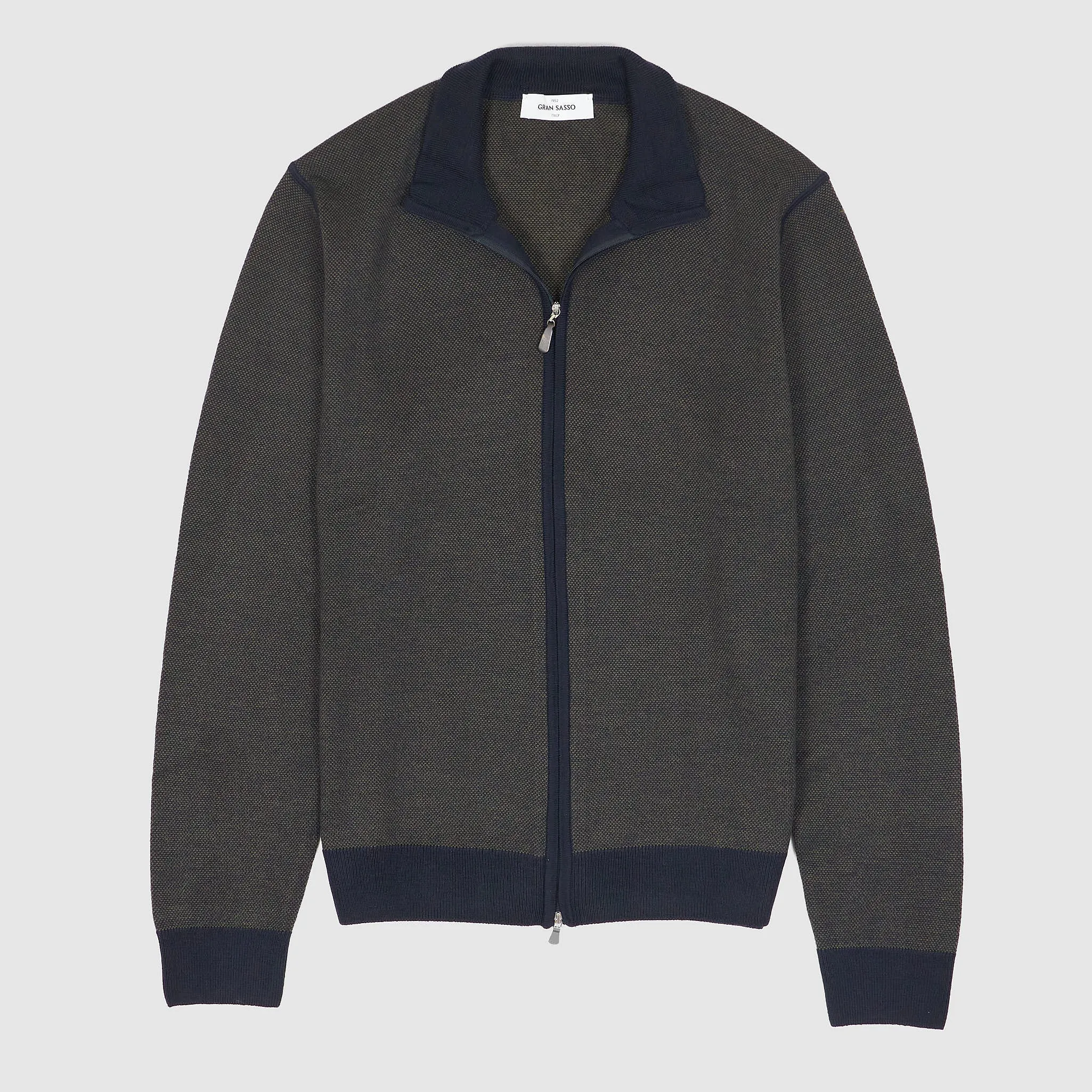 Gran Sasso Full Zip Woll Pique Cardigan