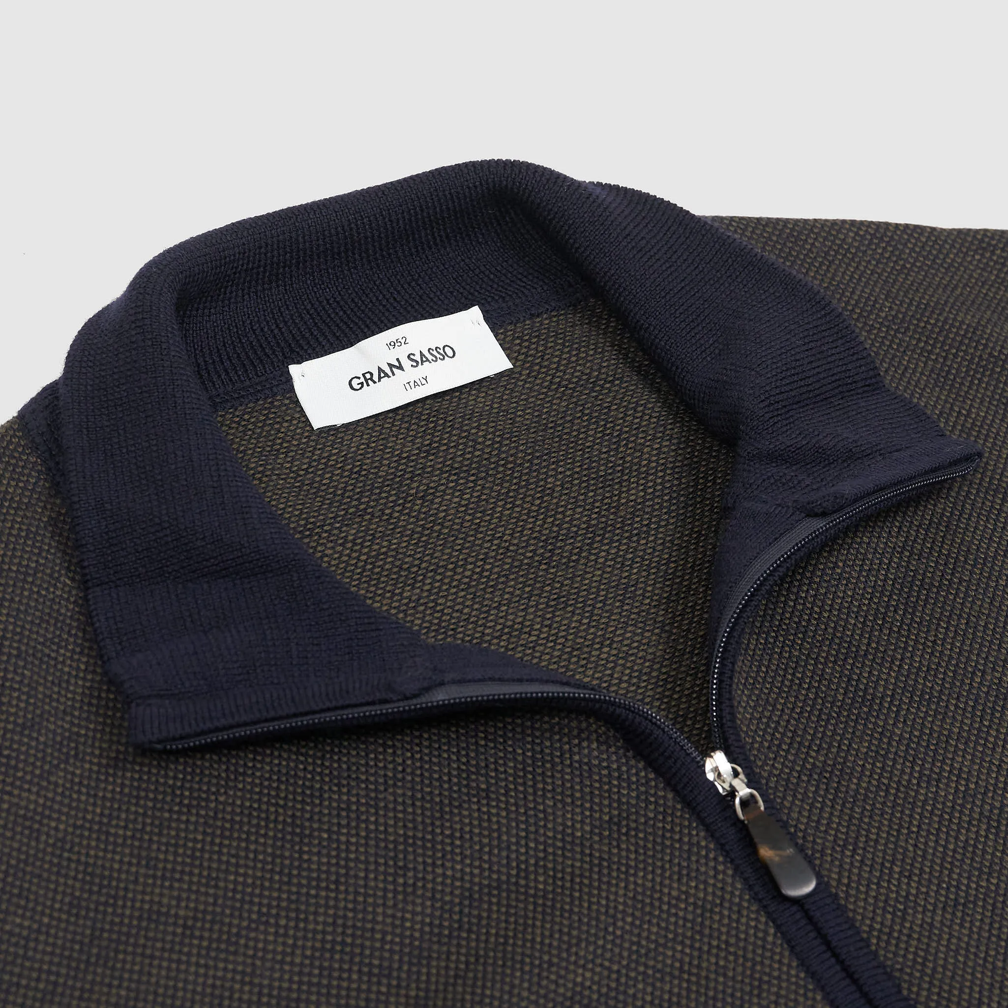 Gran Sasso Full Zip Woll Pique Cardigan