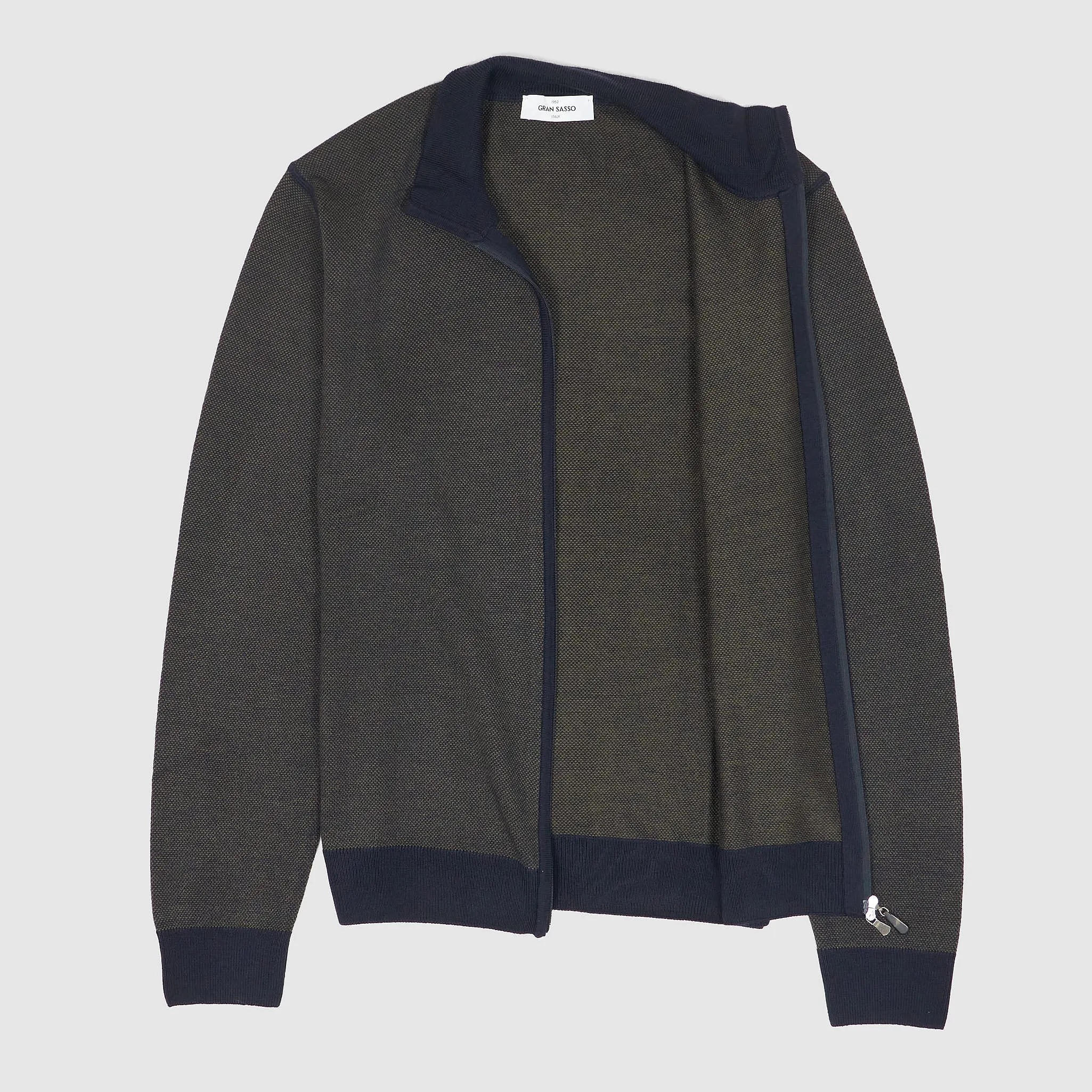 Gran Sasso Full Zip Woll Pique Cardigan