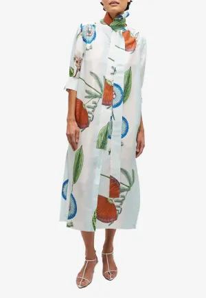 Grand Floral Column Midi Dress