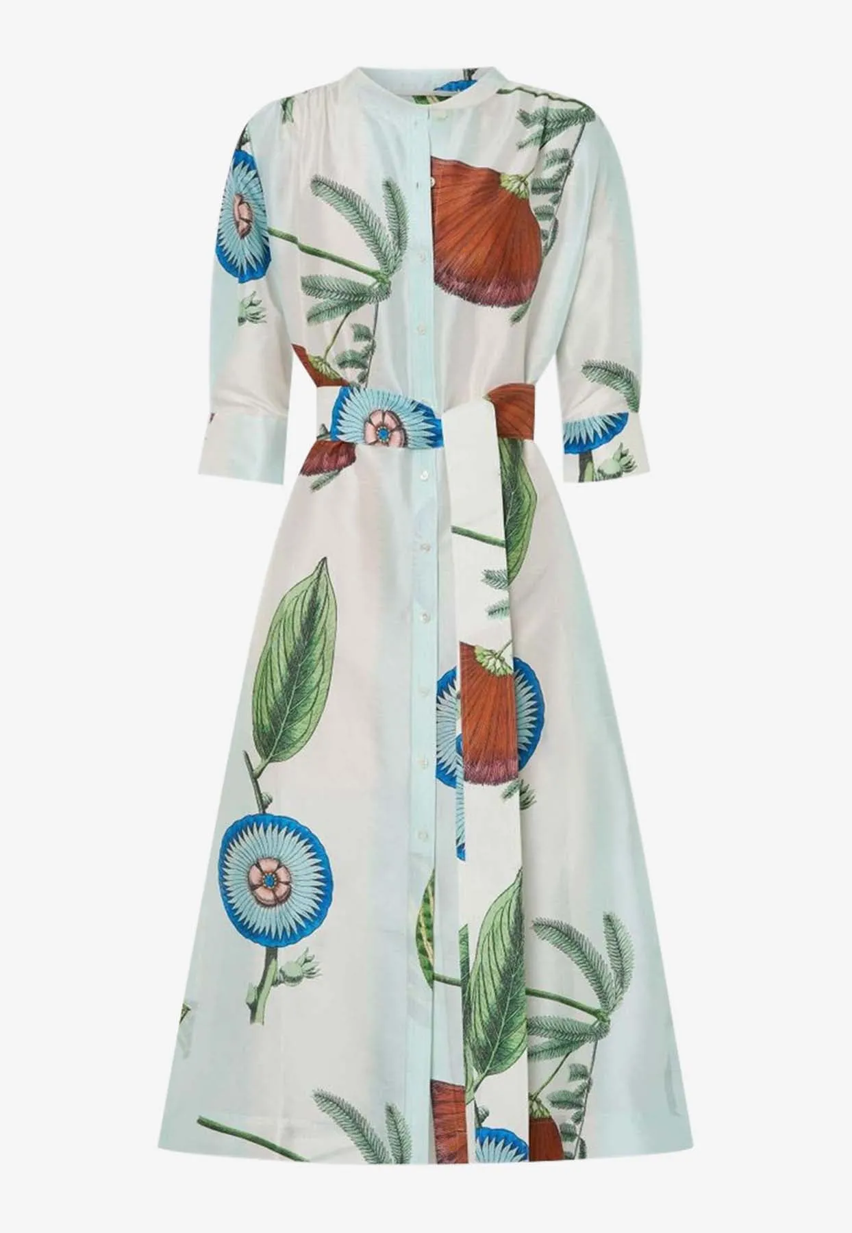 Grand Floral Column Midi Dress