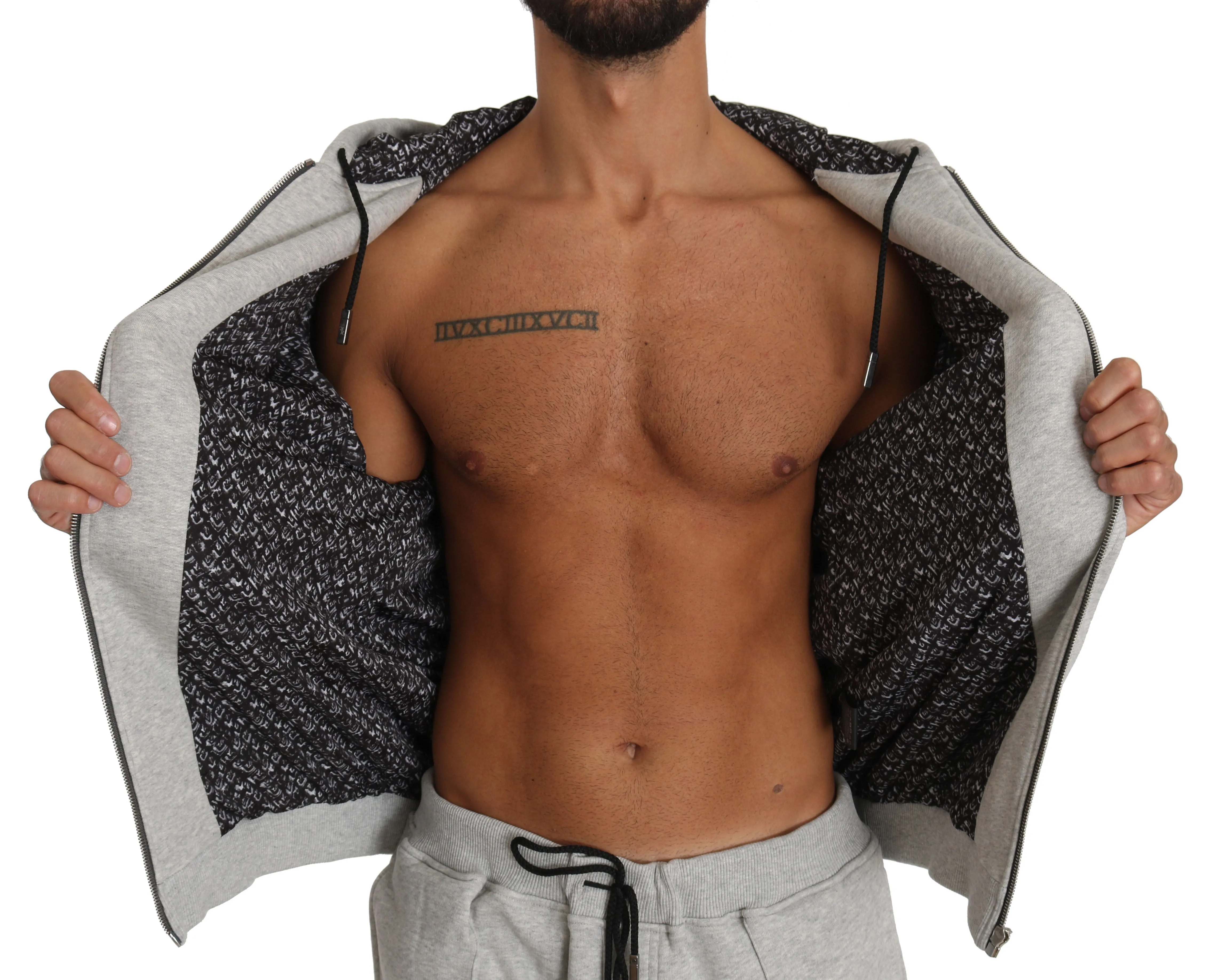 Gray Cotton Sweater Pants Tracksuit