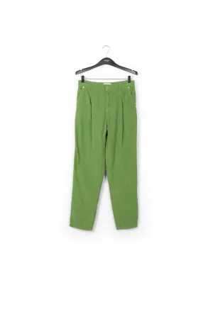 Green cotton-corduroy pants