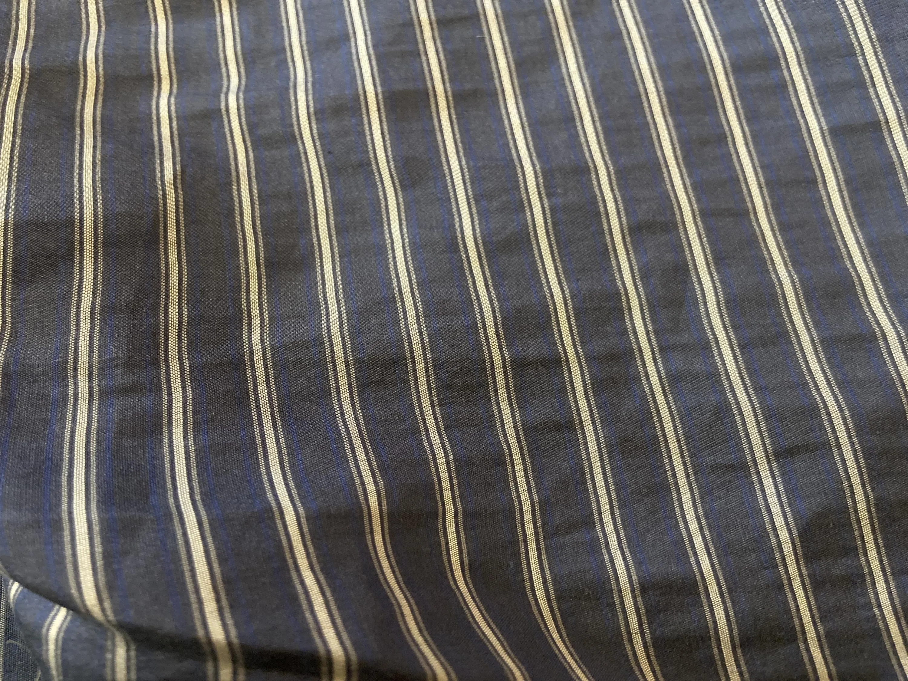 Grey and Blue Striped Cotton