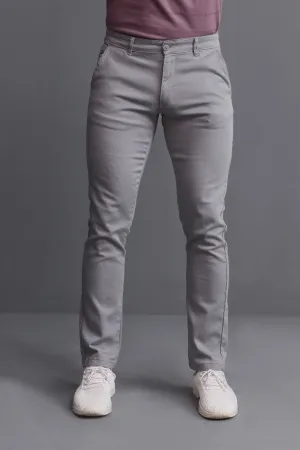 GREY COTTON CHINOS