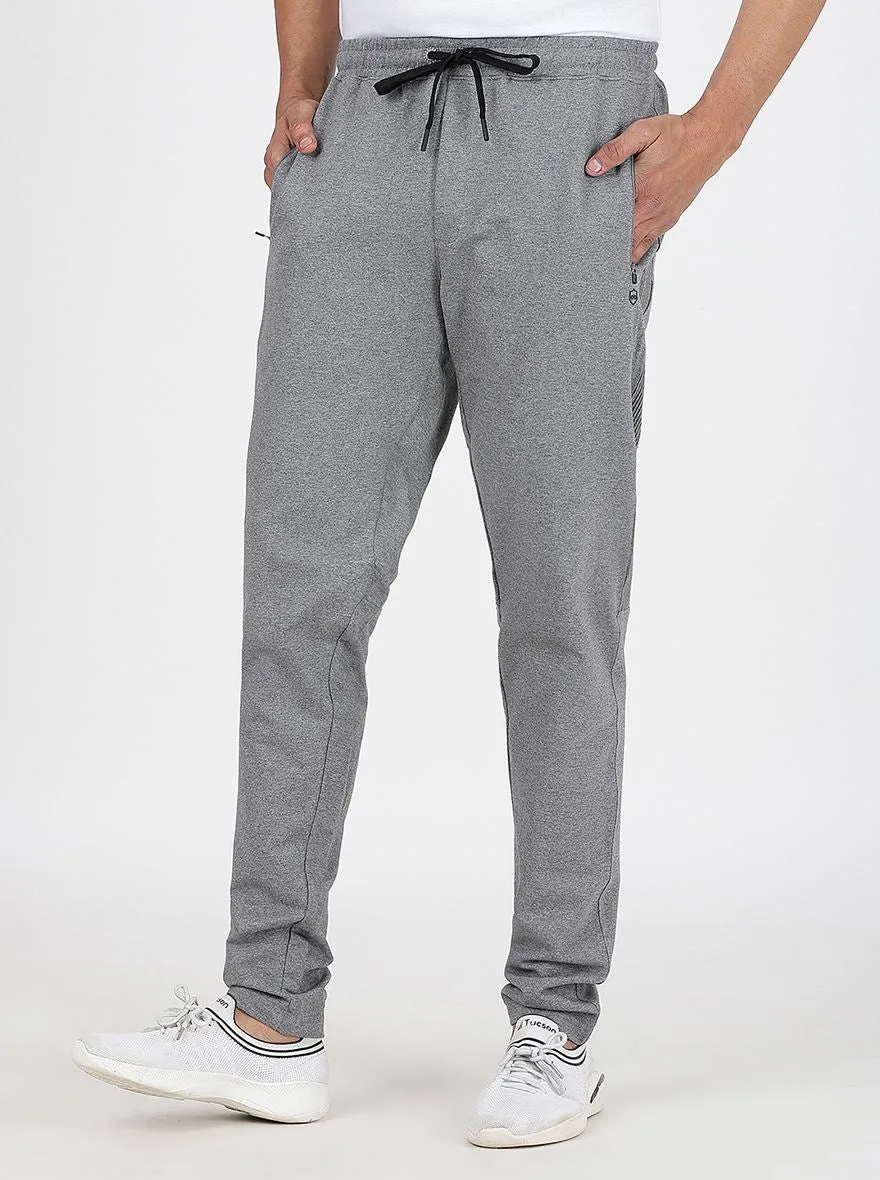 Grey Solid Slim Fit Track Pant | JadeBlue