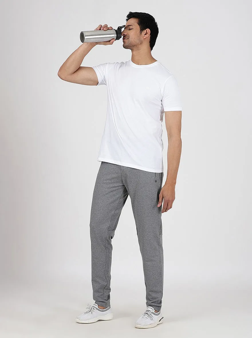 Grey Solid Slim Fit Track Pant | JadeBlue