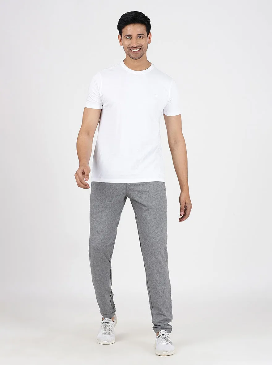 Grey Solid Slim Fit Track Pant | JadeBlue