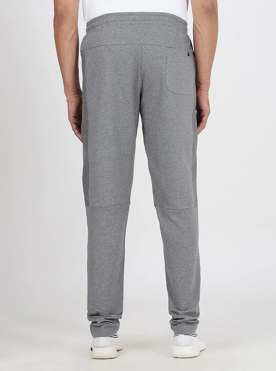 Grey Solid Slim Fit Track Pant | JadeBlue