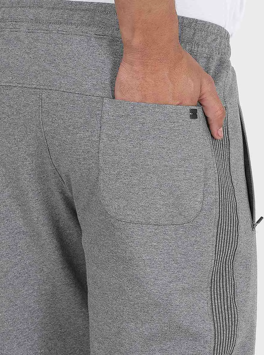 Grey Solid Slim Fit Track Pant | JadeBlue