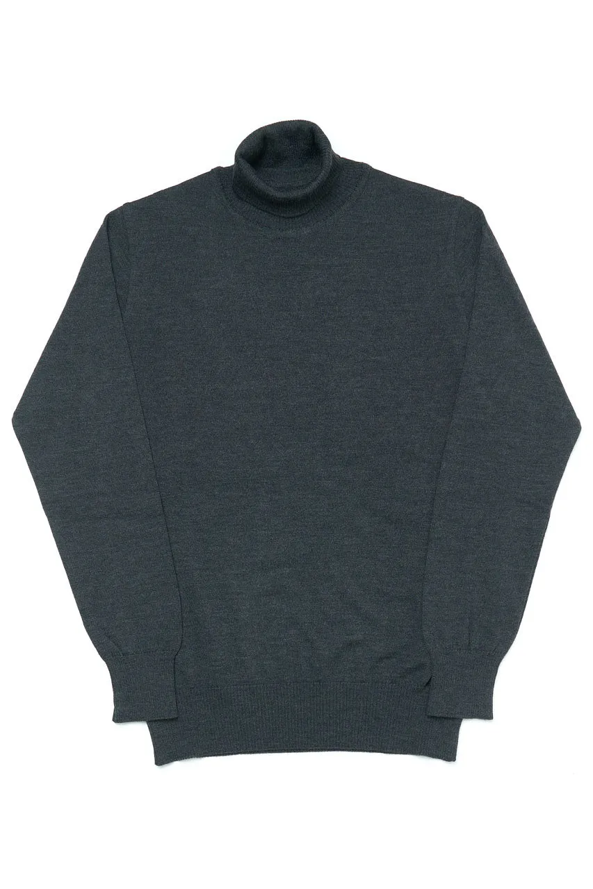 GRP Knitwear Fine Knit Roll Neck SF TEC 1 Merino Charcoal