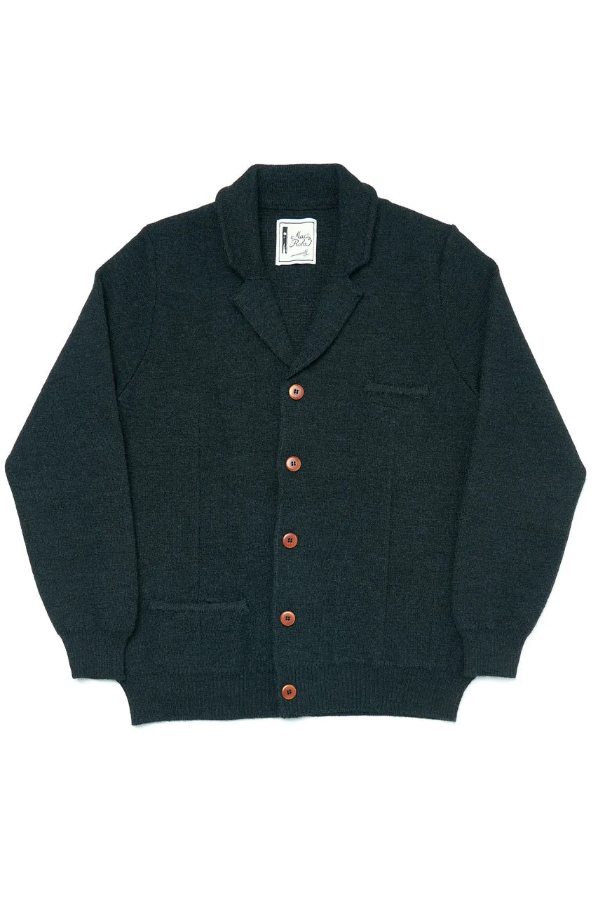 GRP Knitwear Knitted Jacket MAX 3 25oz Merino Charcoal