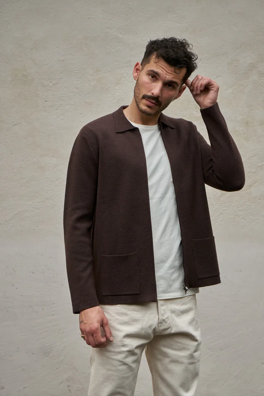 GRP Knitwear Zip Jacket B 60 Merino Brown