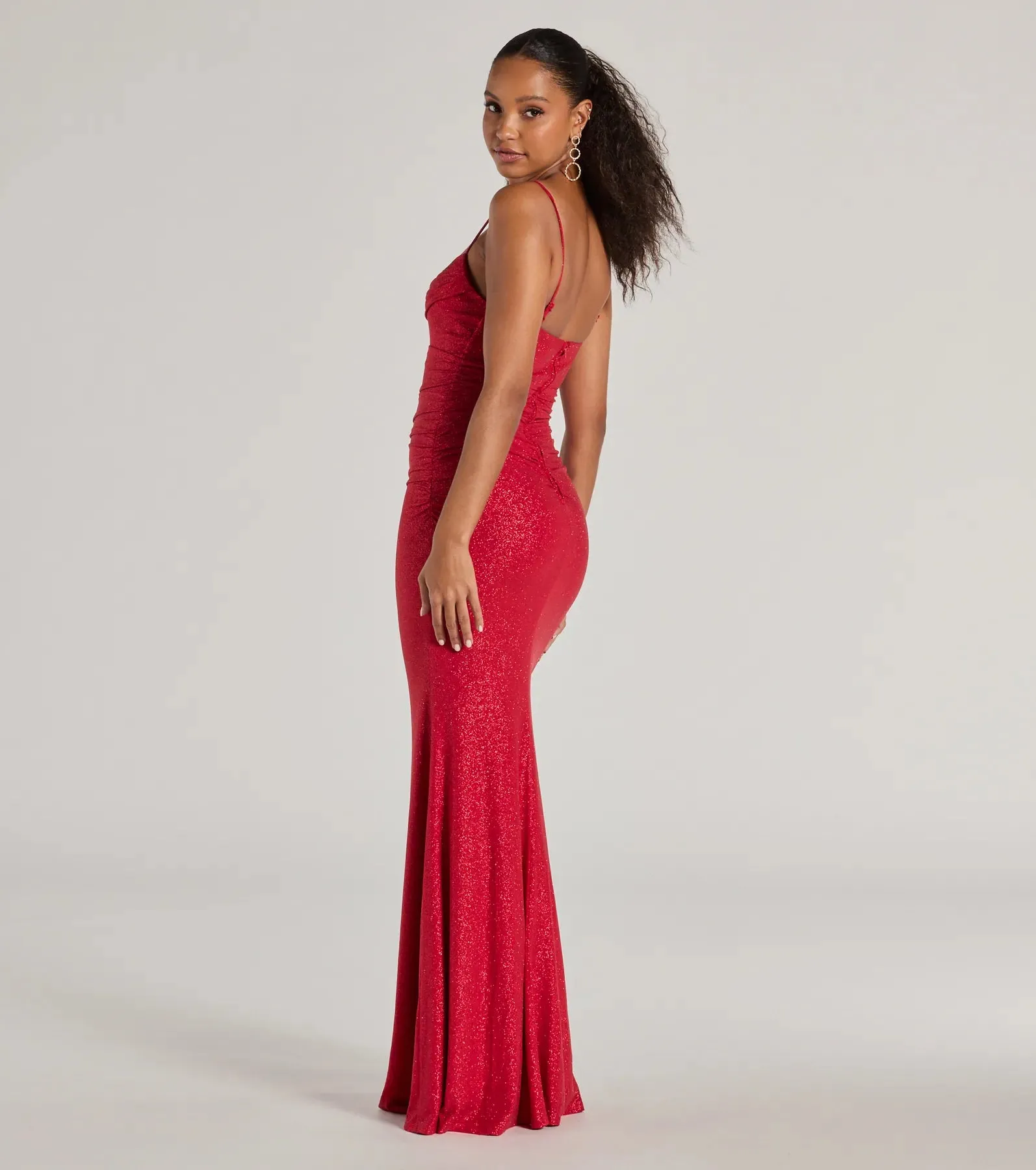 Harley Sleeveless Cutout Glitter Column Dress