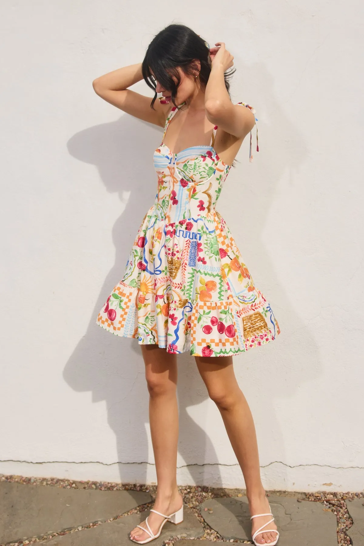 Harper Corset Tie Shoulder Mini Dress