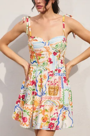 Harper Corset Tie Shoulder Mini Dress