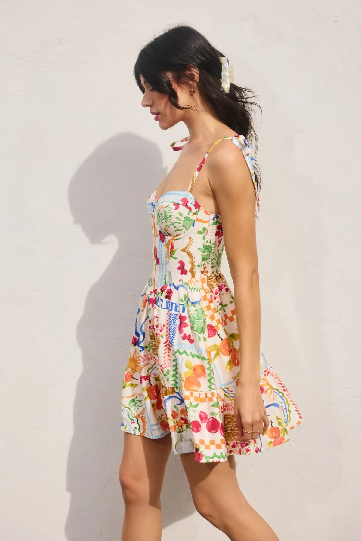 Harper Corset Tie Shoulder Mini Dress