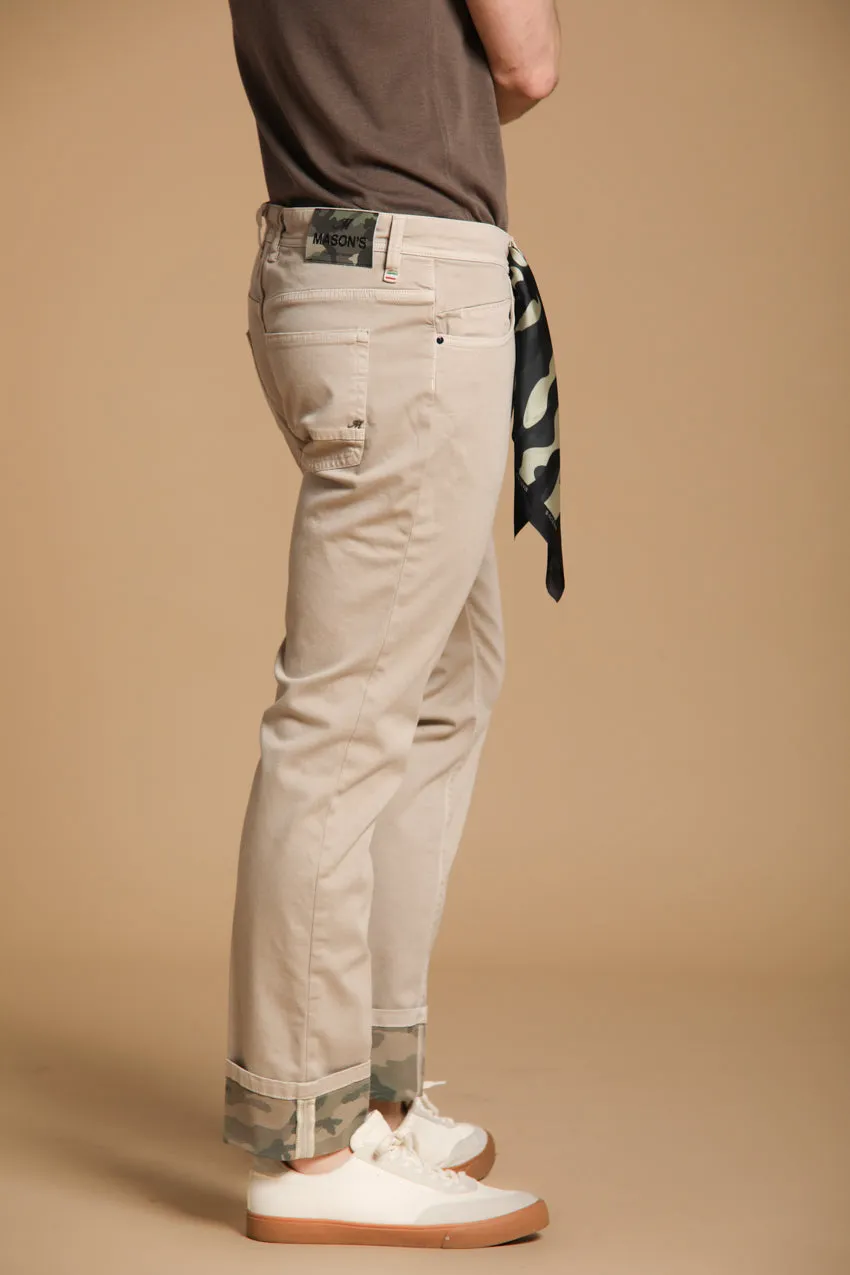 Harris 5-Pocket men's pants in gabardine with camouflage pattern and slim fit