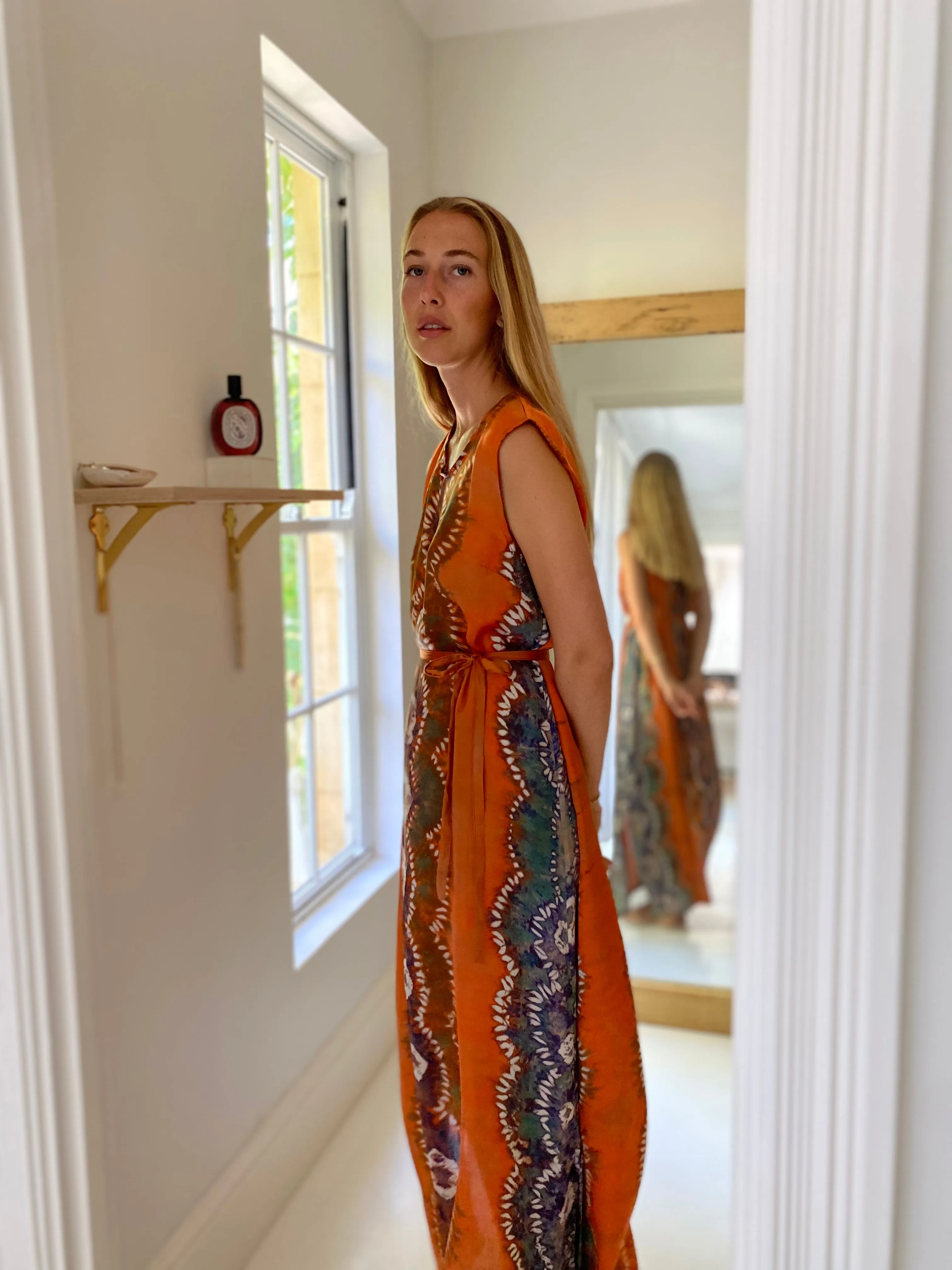 Havana Silk Maxi Dress - Orange