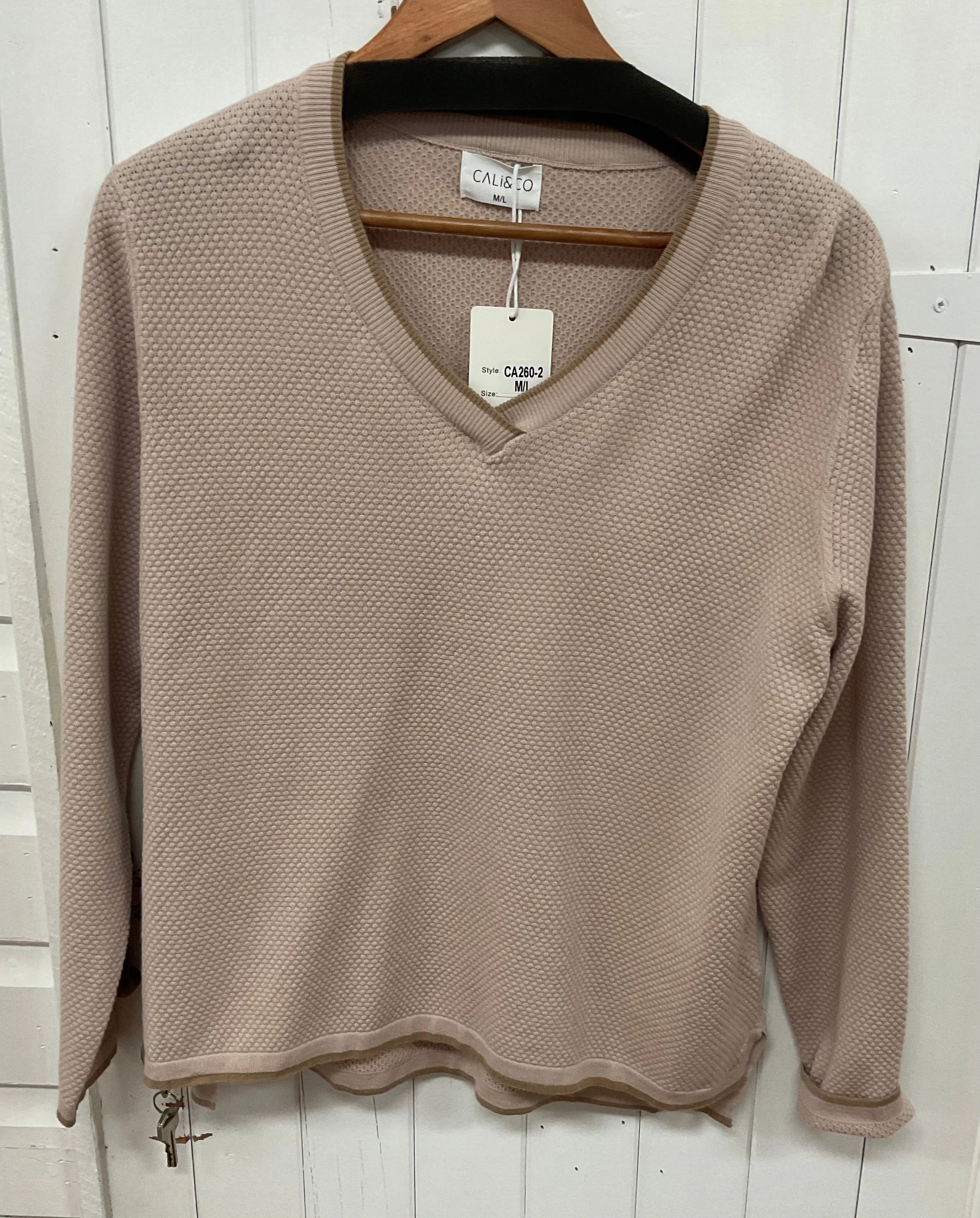 Holly V Neck Jumper In Beige