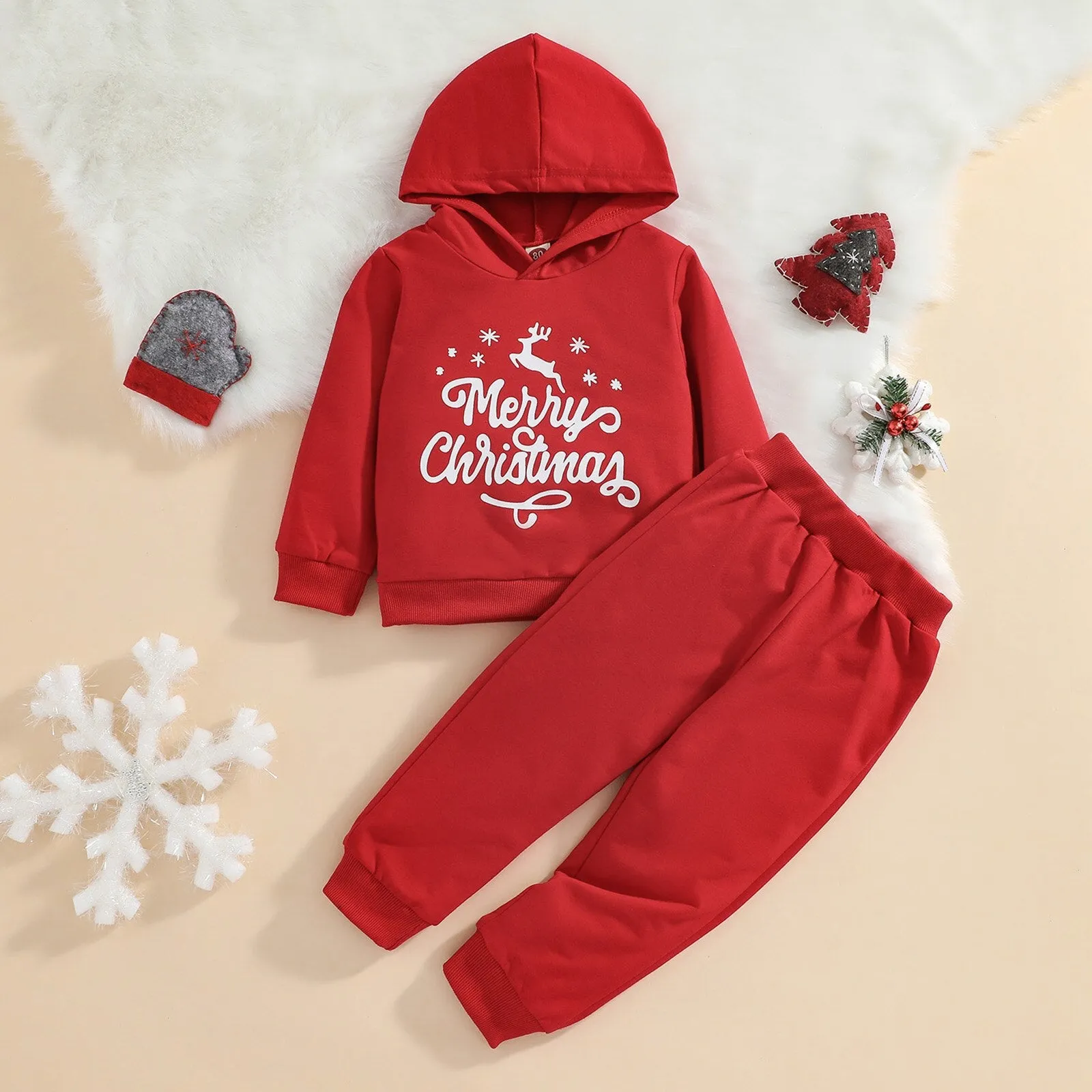 Hooded Christmas Sweater Set