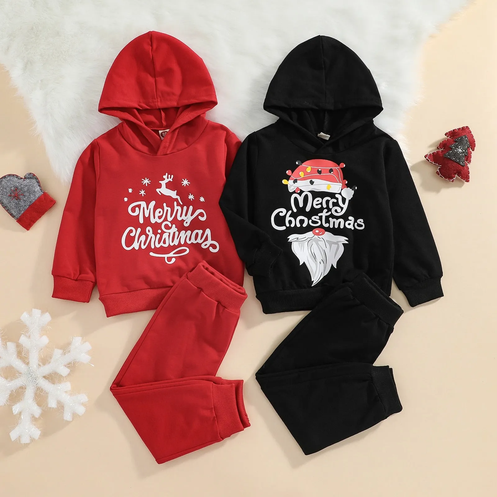 Hooded Christmas Sweater Set