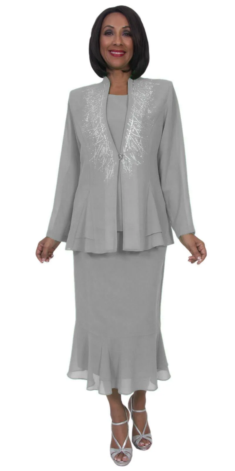 Hosanna 5259 Plus Size 3-Piece Set Ankle Length Dress