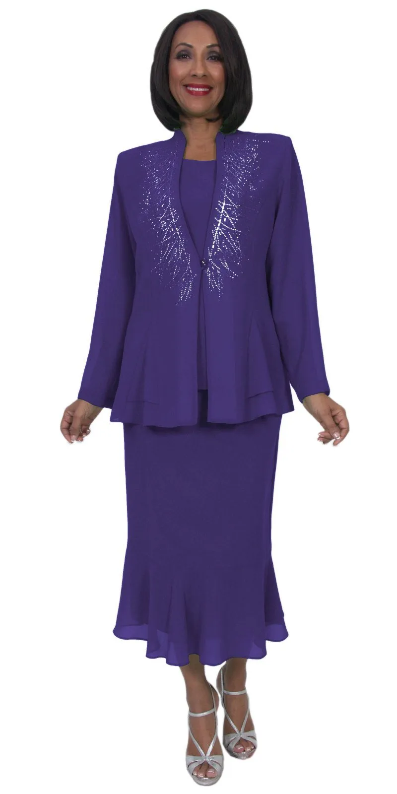 Hosanna 5259 Plus Size 3-Piece Set Ankle Length Dress