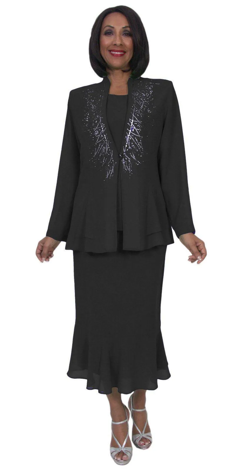 Hosanna 5259 Plus Size 3-Piece Set Ankle Length Dress