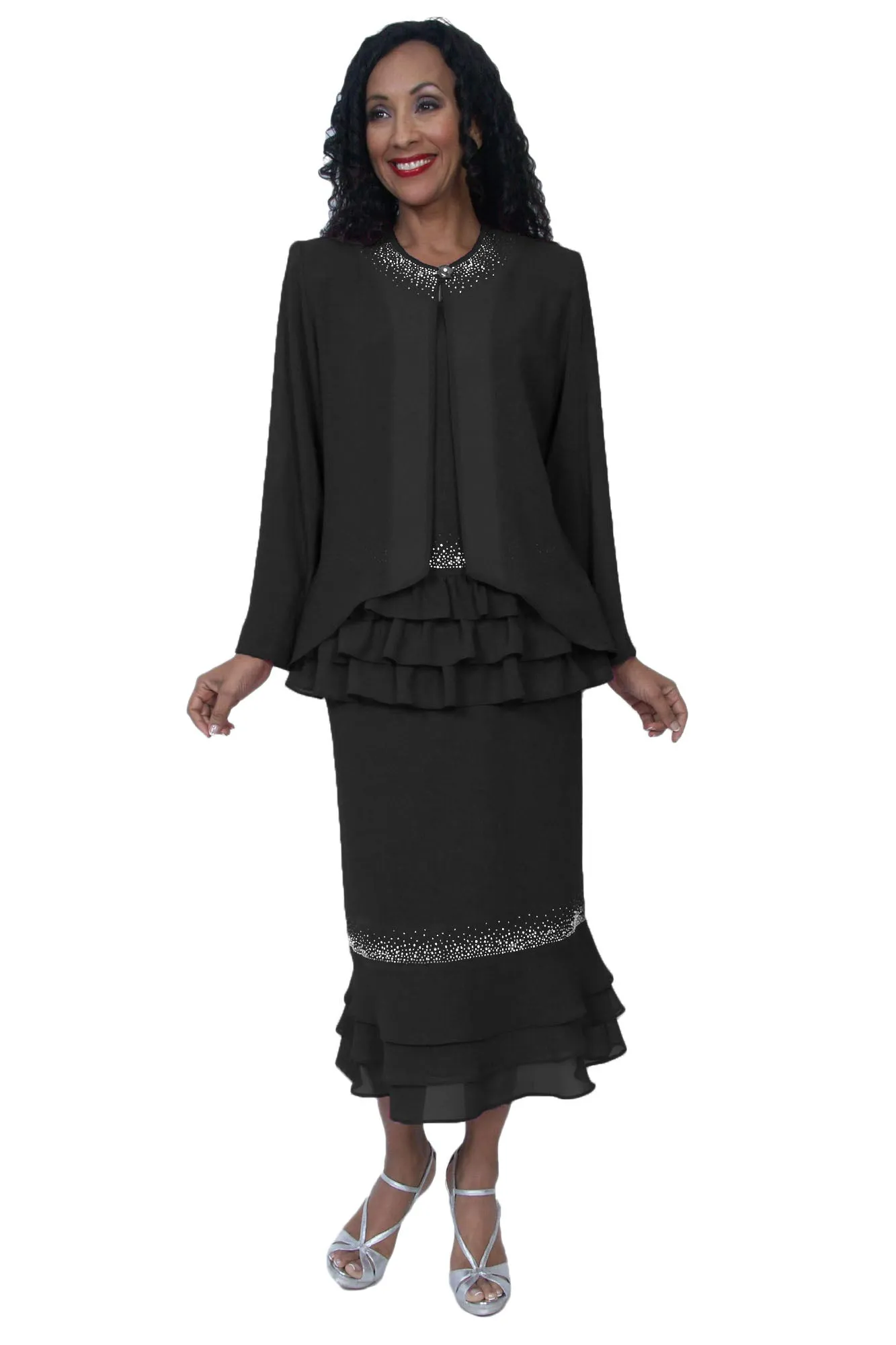 Hosanna 5553 Modest 3-Piece Set Ankle Length Dress