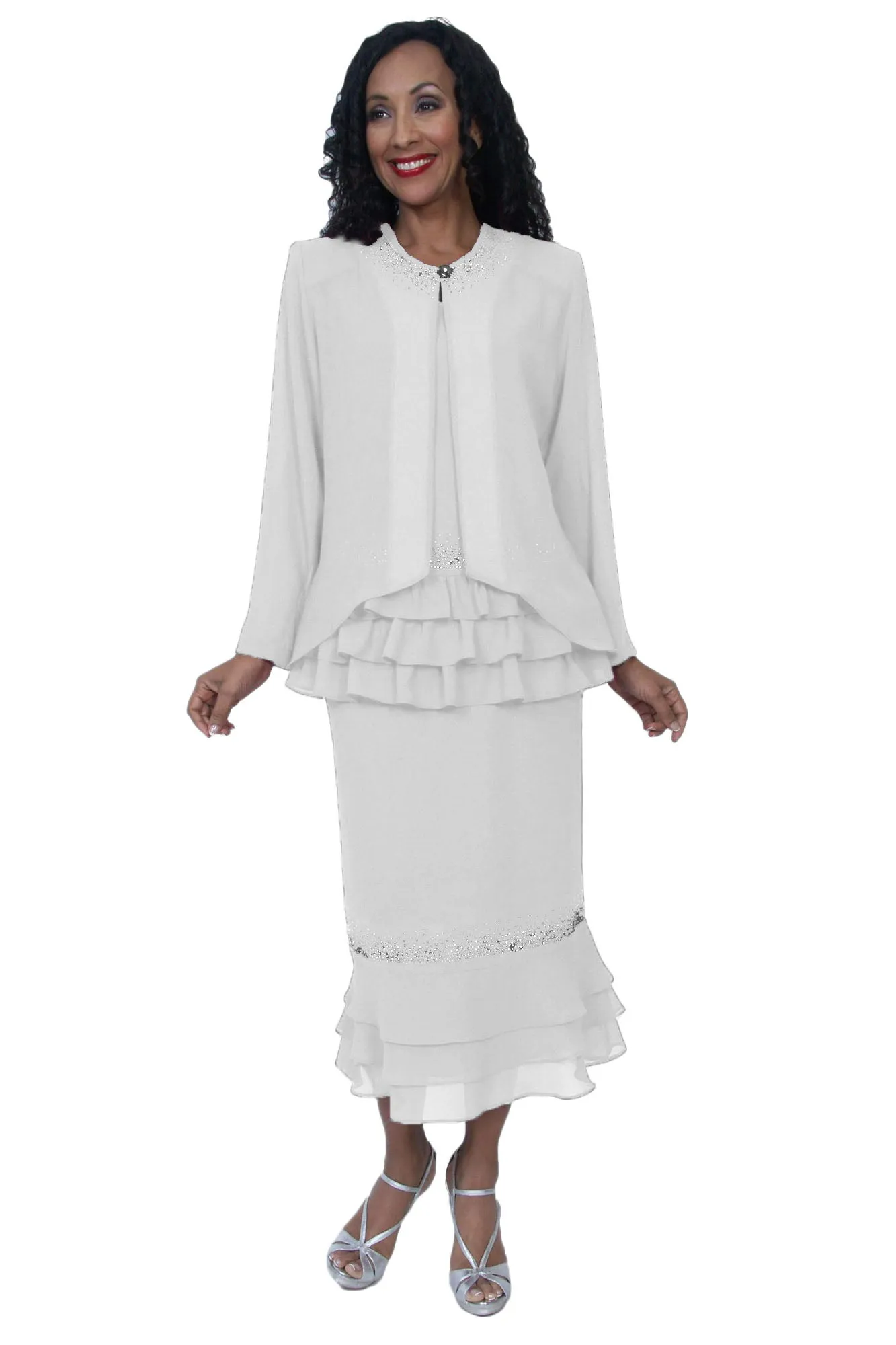 Hosanna 5553 Modest 3-Piece Set Ankle Length Dress