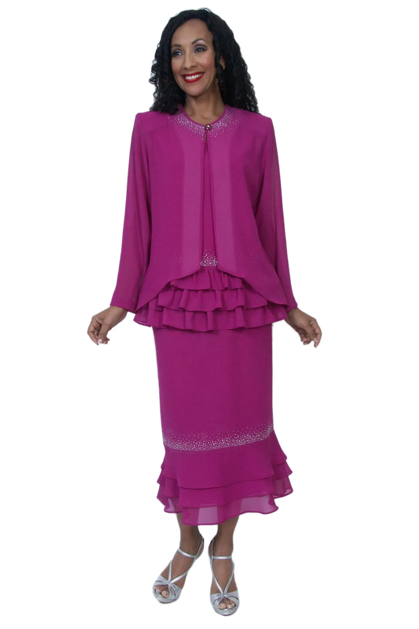 Hosanna 5553 Modest 3-Piece Set Ankle Length Dress