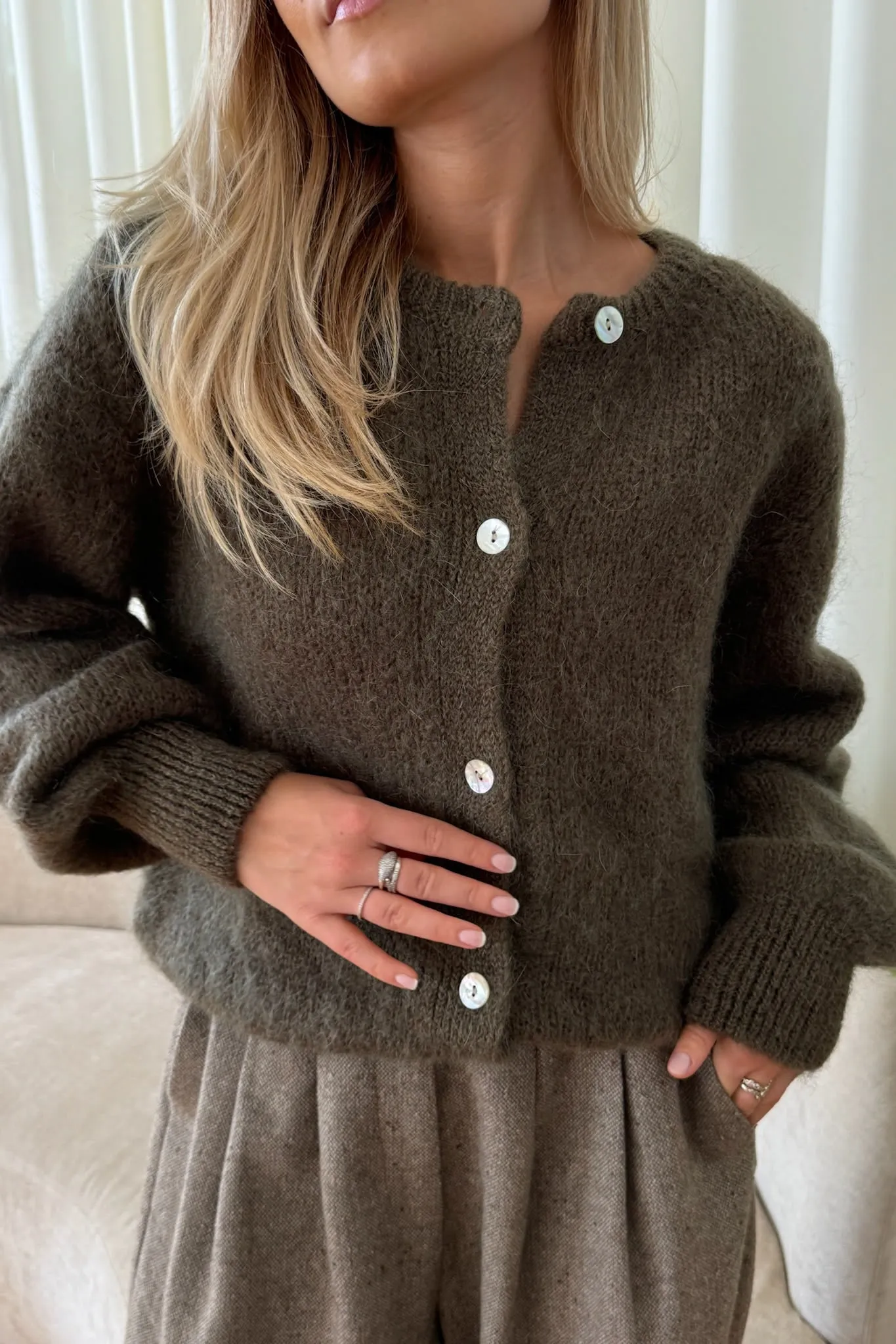 IdaIC Cardigan - Army Grøn