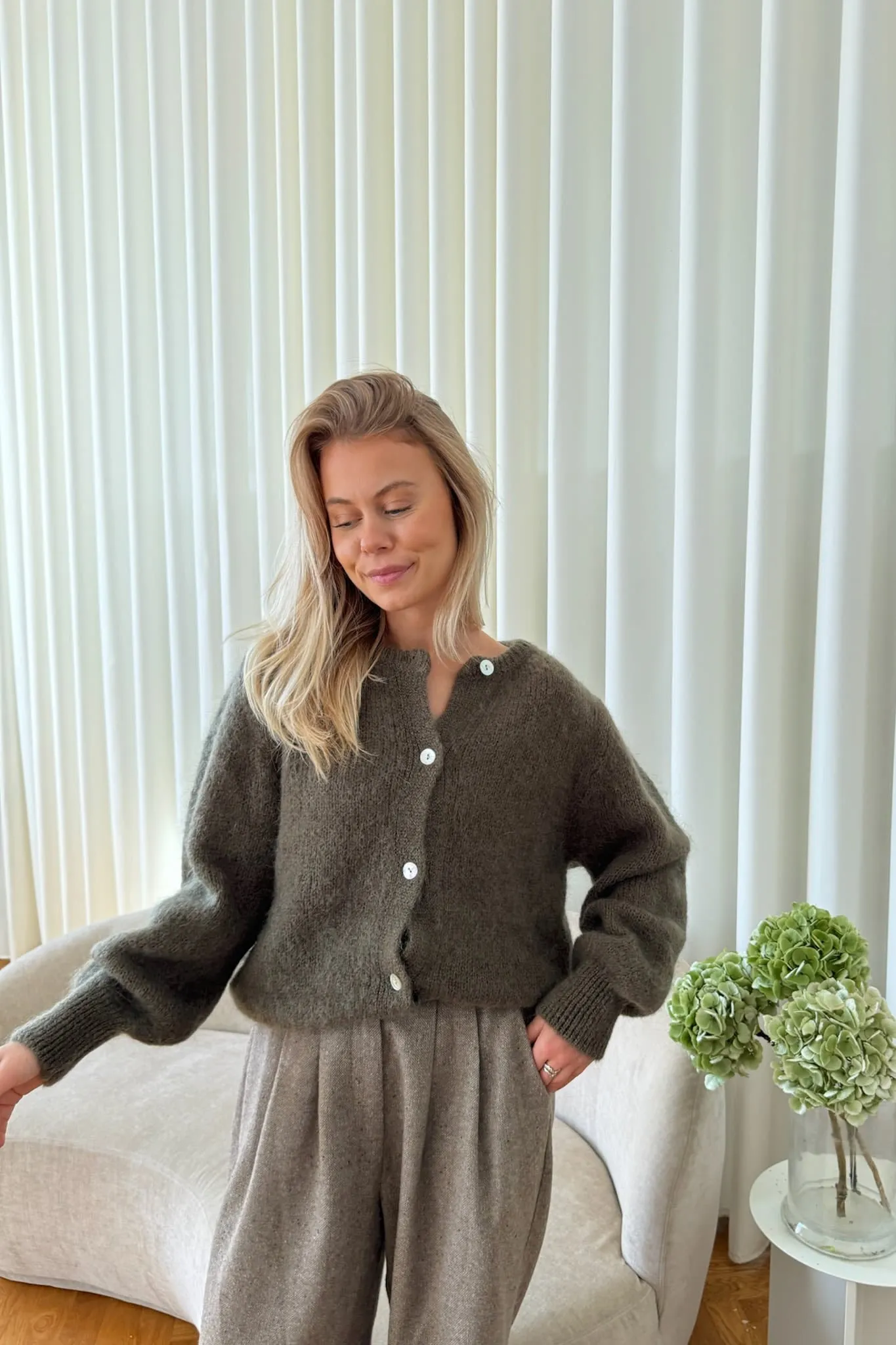 IdaIC Cardigan - Army Grøn