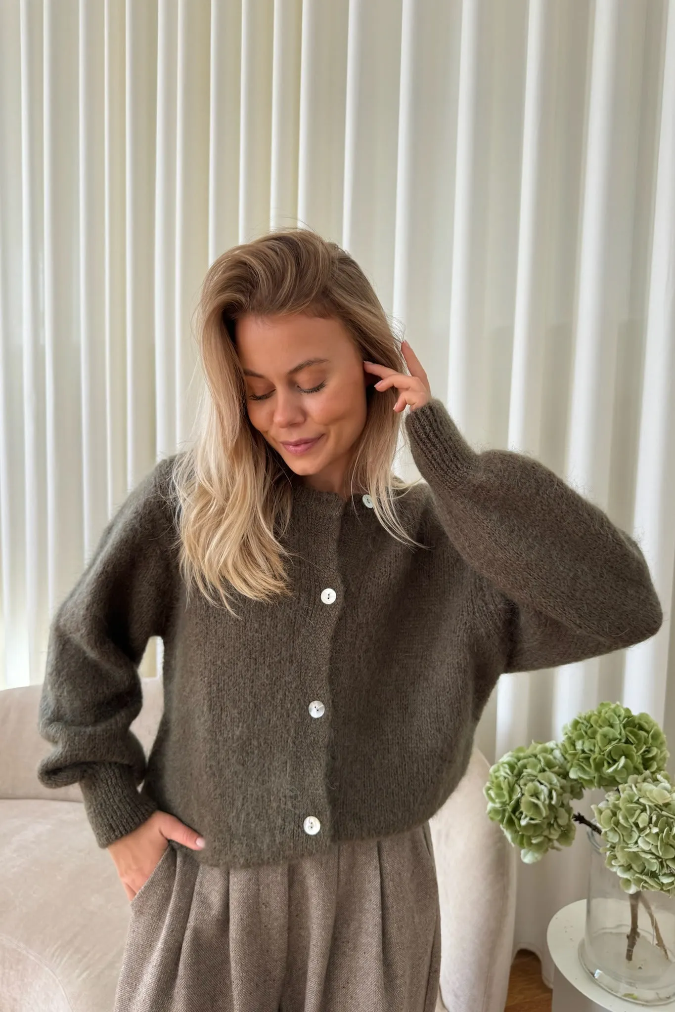 IdaIC Cardigan - Army Grøn