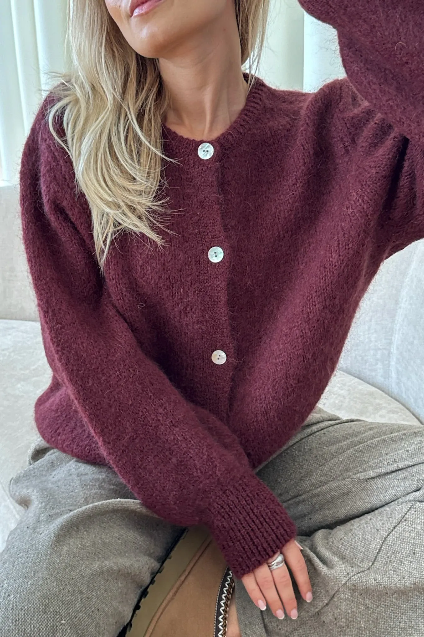 IdaIC Cardigan (Forudbestilling lev. uge 10) - Bordeaux