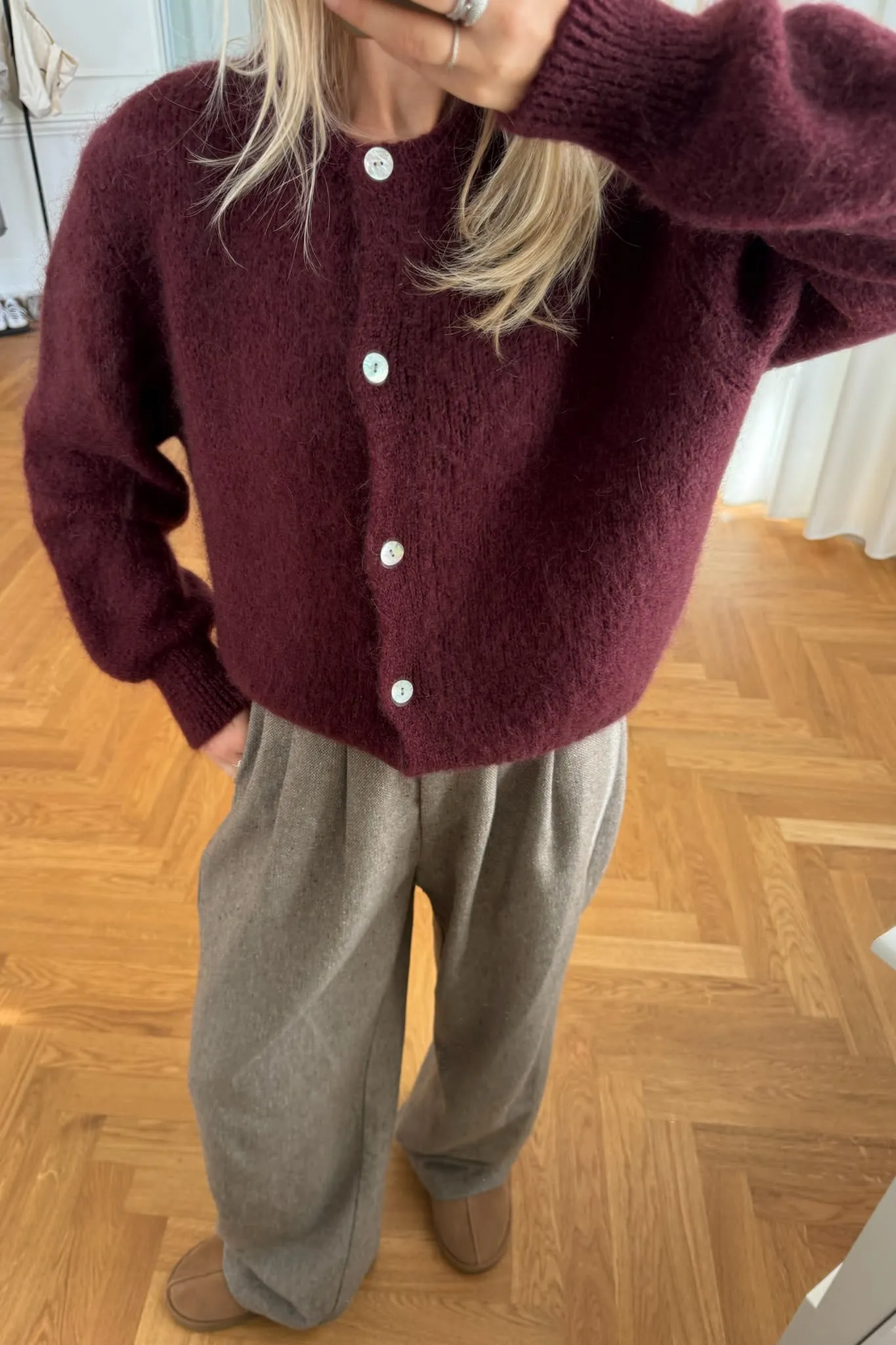 IdaIC Cardigan (Forudbestilling lev. uge 10) - Bordeaux