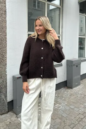 IdaIC Cardigan - Mørkebrun