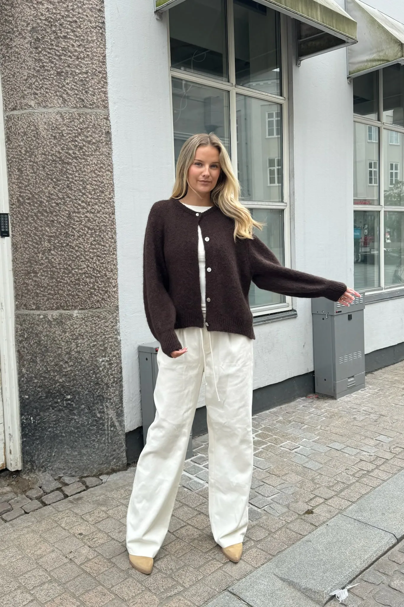 IdaIC Cardigan - Mørkebrun