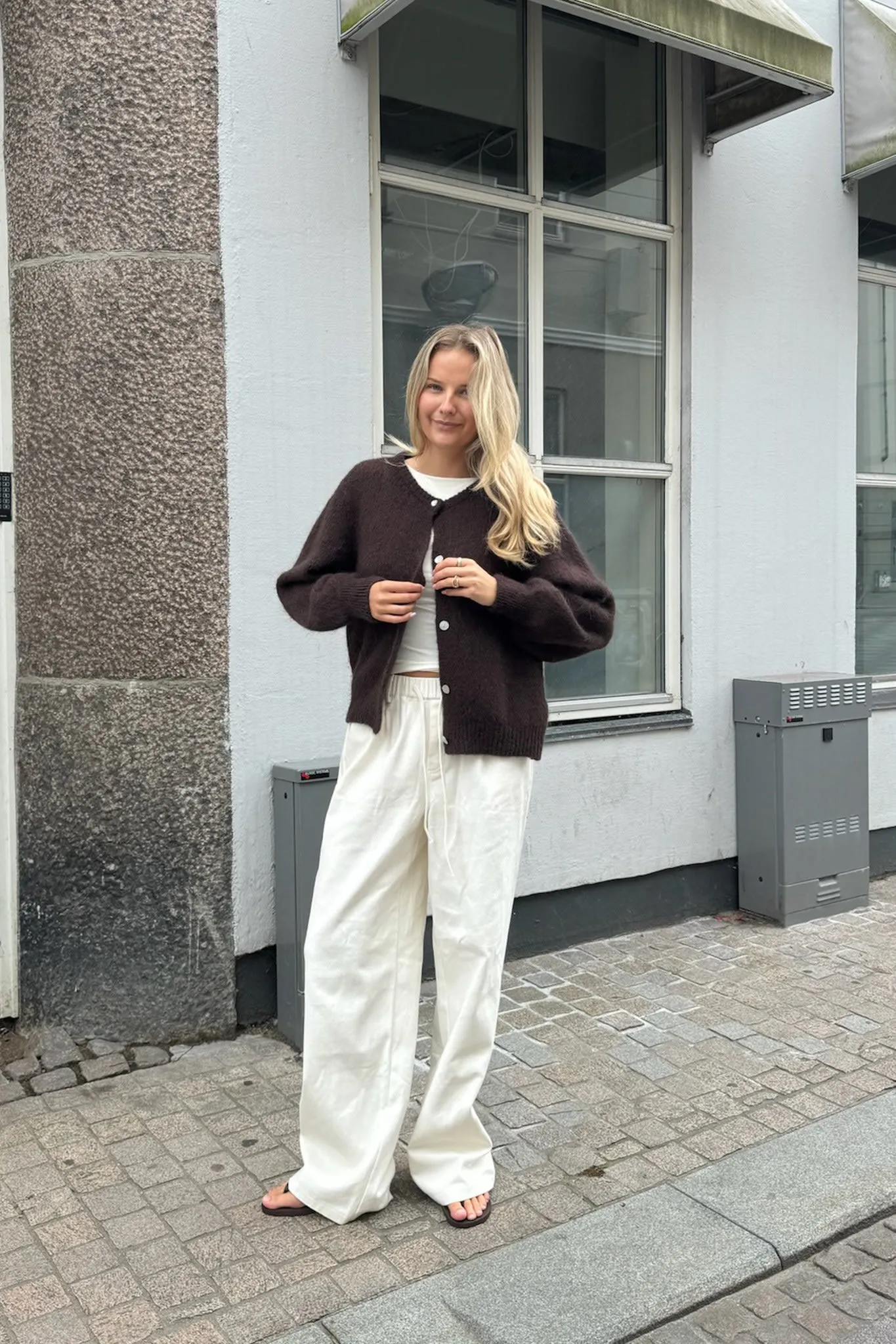 IdaIC Cardigan - Mørkebrun