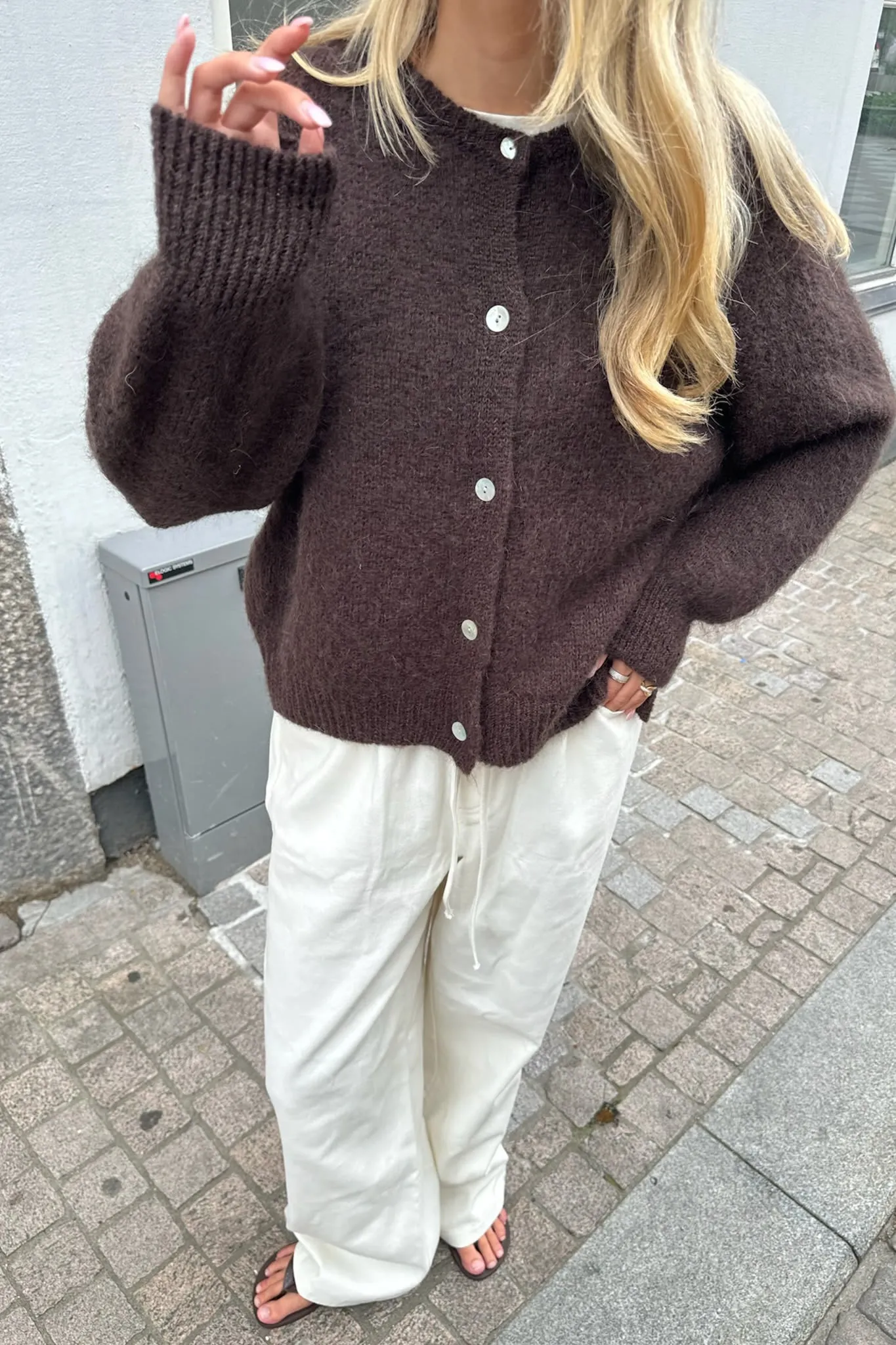 IdaIC Cardigan - Mørkebrun