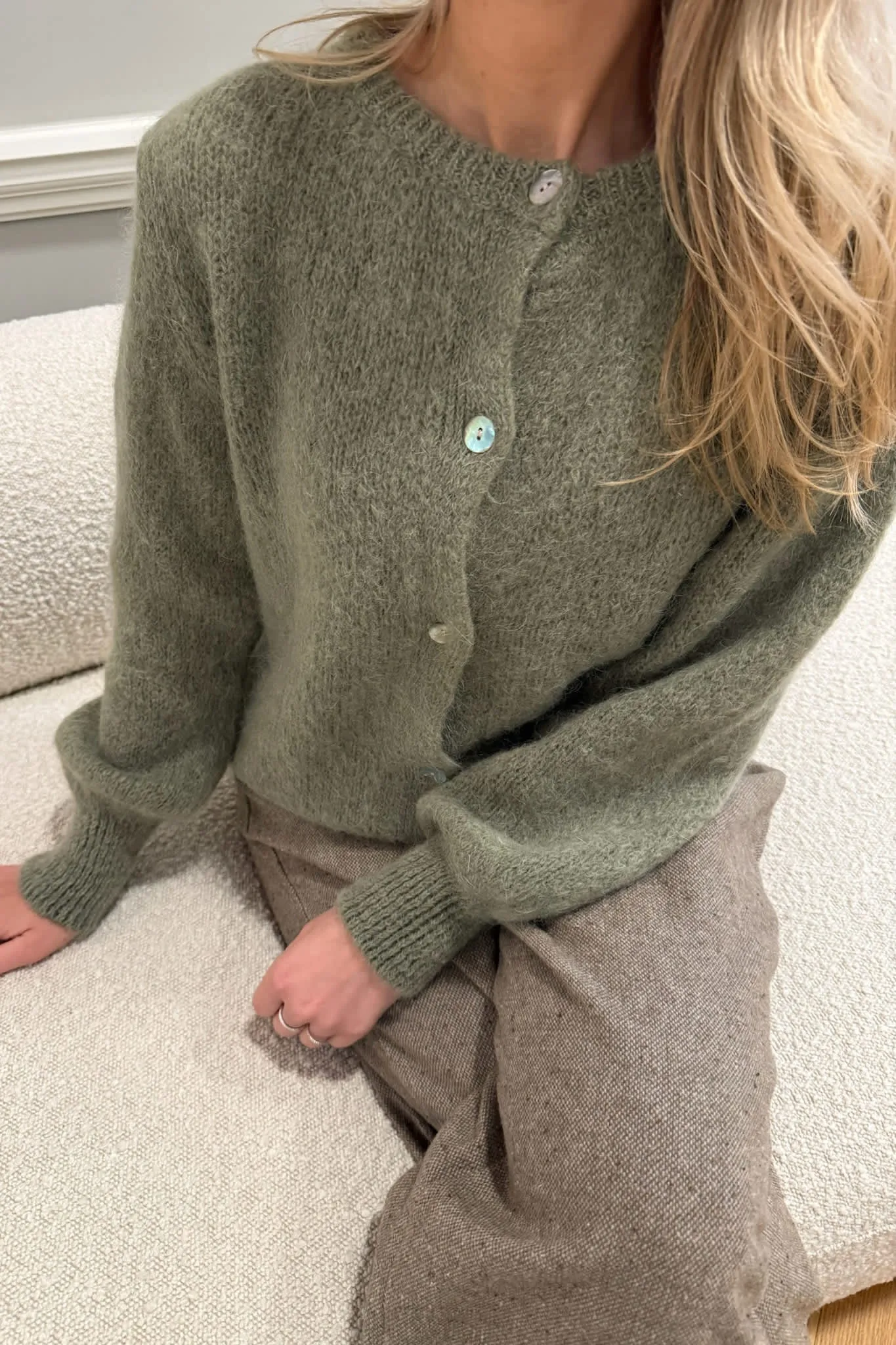 IdaIC Cardigan - Oliven