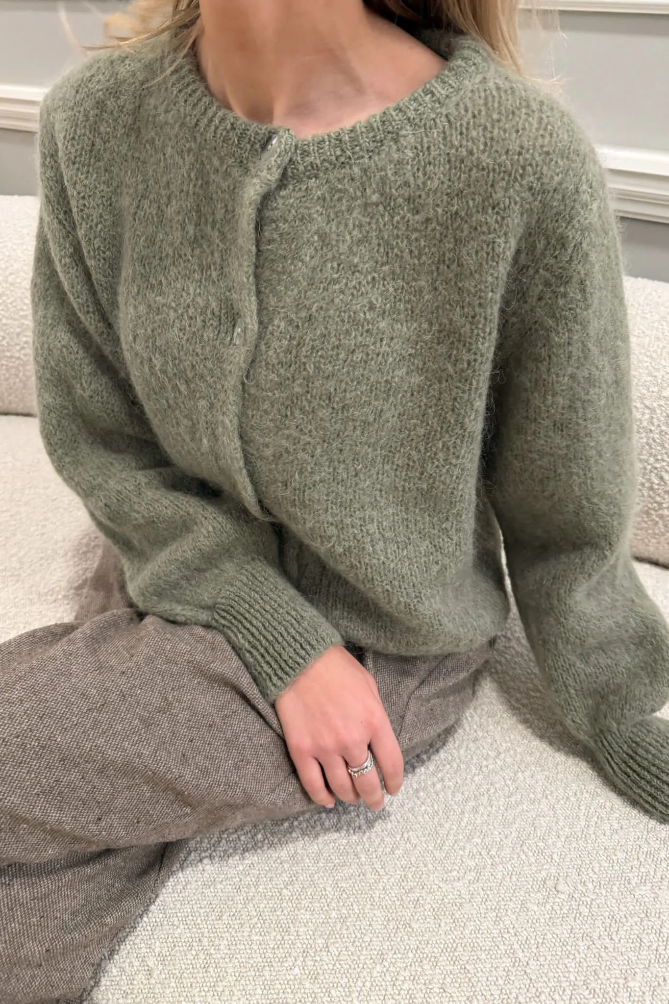 IdaIC Cardigan - Oliven
