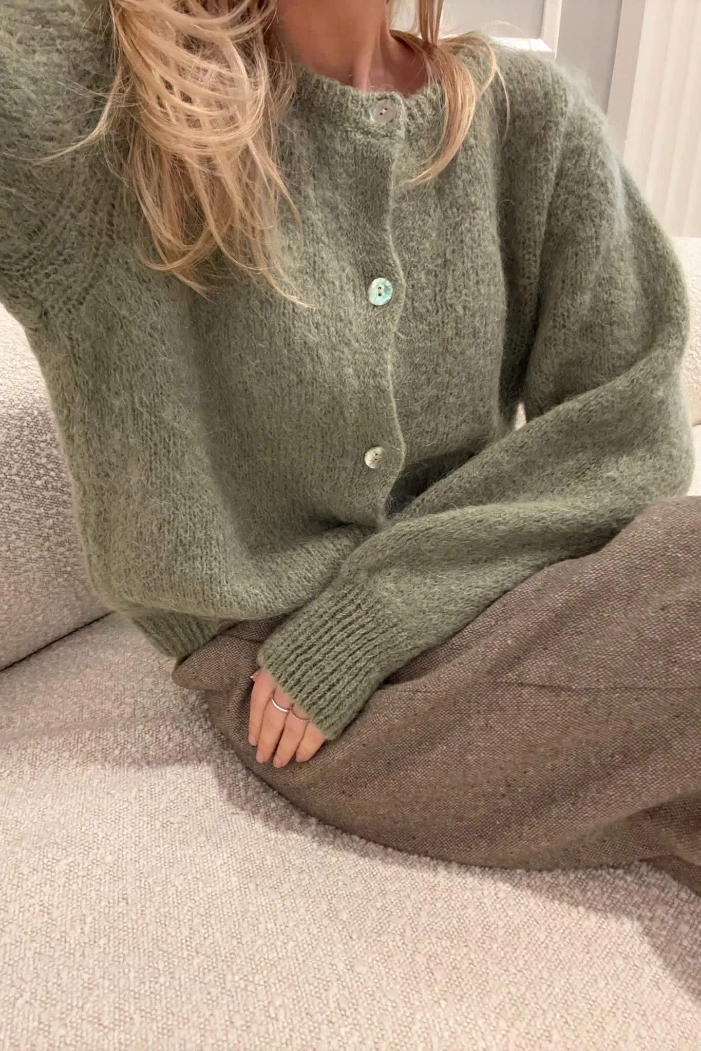IdaIC Cardigan - Oliven