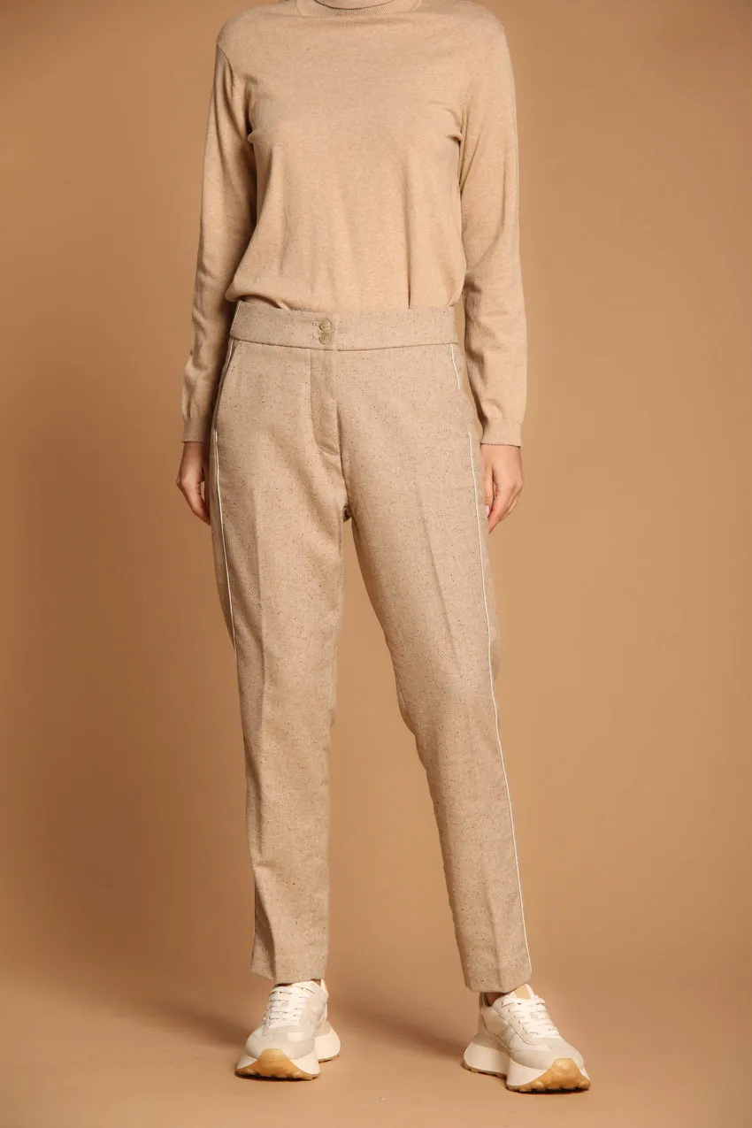 Iris Jog women's chino pants in tweed wool blend regular fit
