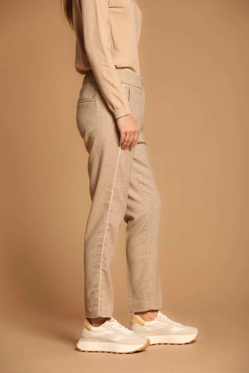 Iris Jog women's chino pants in tweed wool blend regular fit