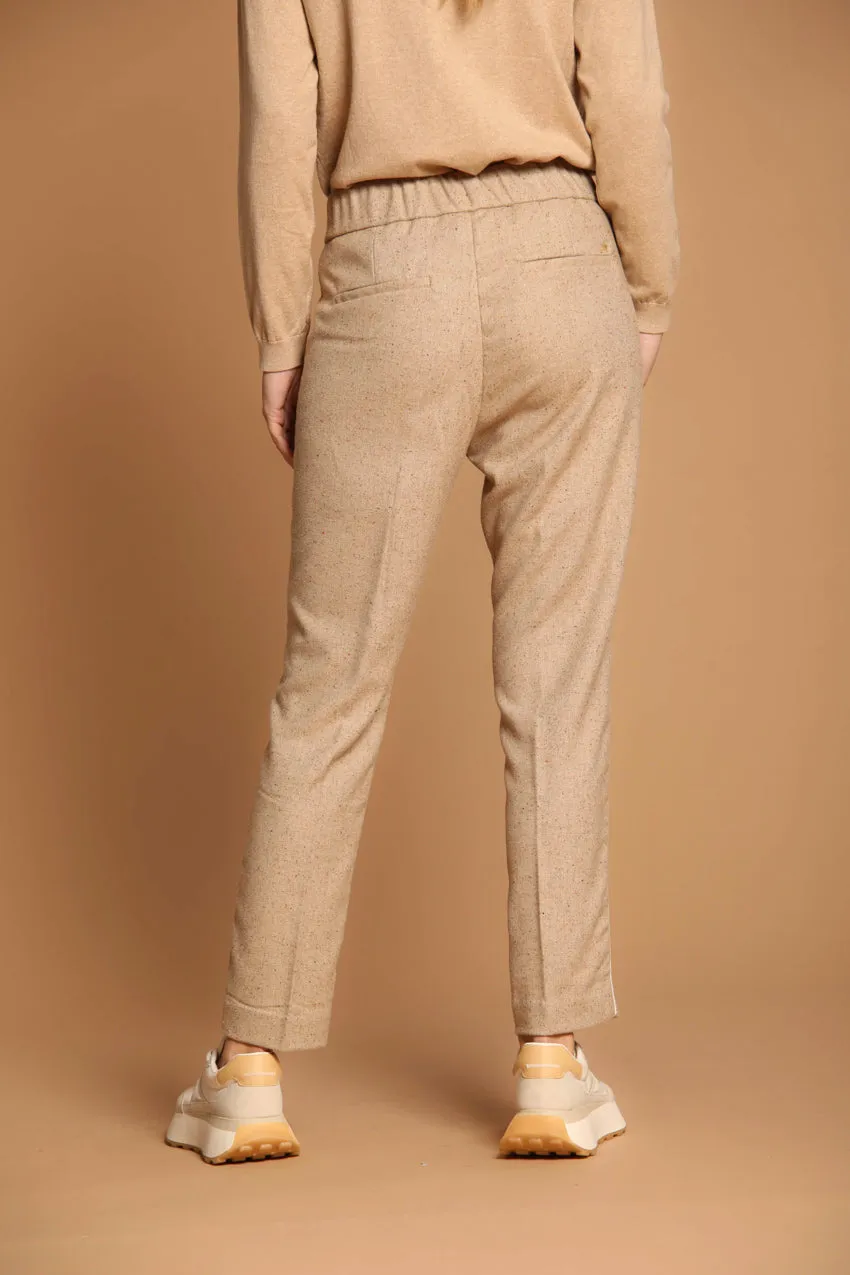 Iris Jog women's chino pants in tweed wool blend regular fit