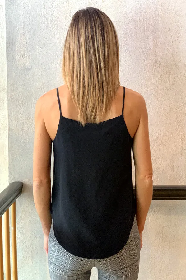 Isabeau Silk Cami - True Black